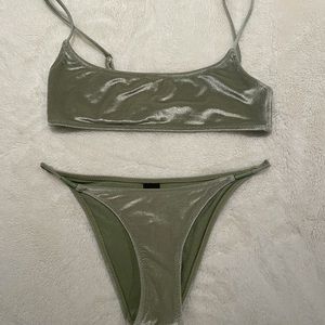 Velvet Kiara Sage Green Triangle Set